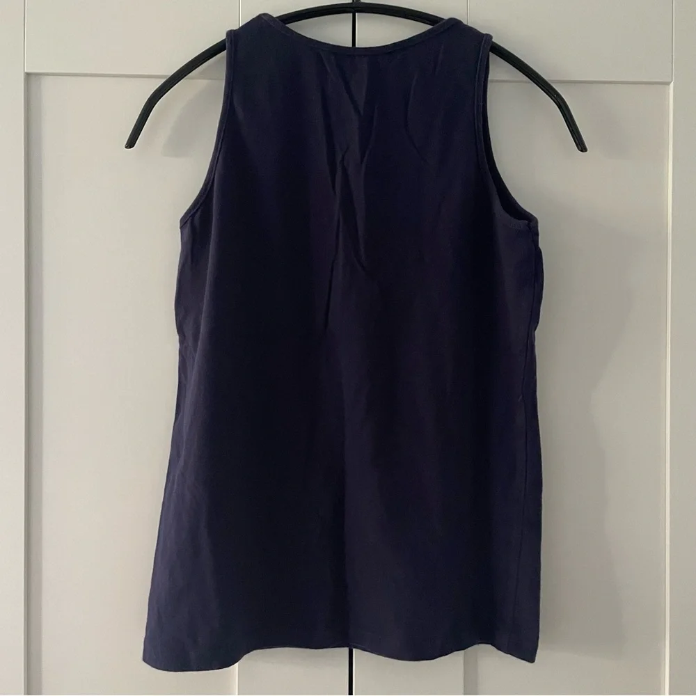Children's Place Kids Girls Tank Top Silver Sequin Stars Dark Blue Size XL 14